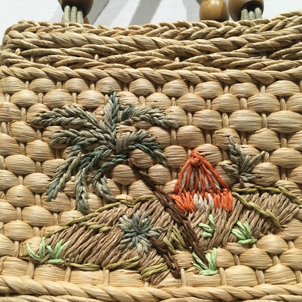 VINTAGE FOSSIL BASKET BAG - Picture 6 of 8